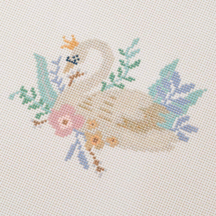 La Fete Needlepoint - Wholesale Embroidery/Cross Stitch Supplies - 12 Days Of Christmas - Seven Swans A-Swimming Hand Painted Needlepoint Canvas1