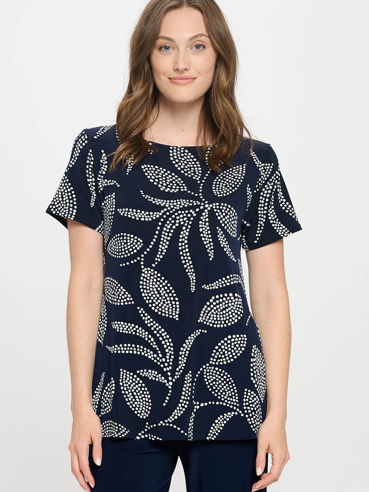 HIT Boat Neckline Short SL Top-3068HT-SRP1-W446 for wholesale by Jostar