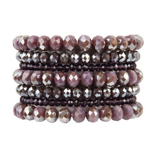 Love and Repeat - Wholesale Beaded Bracelet - SEVEN LINES GLASS BEADS STRETCH BRACELET23