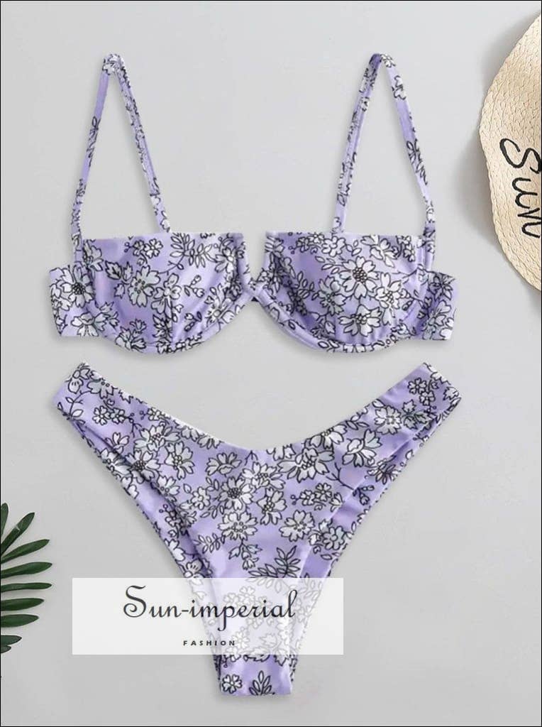 Sun Imperial - Wholesale Two Piece Swimsuit - Women's - Printed Underwire Bikini - Purple3