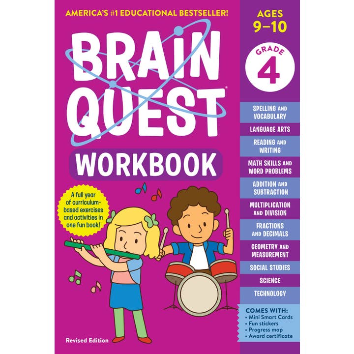 Hachette Book Group - Wholesale Coloring & Activity Book - Kids & Baby - Brain Quest Workbook: 4th Grade Revised Edition