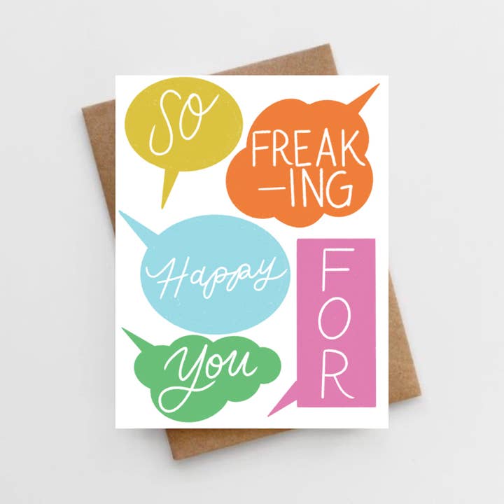 Lemon Milk Paper Co - Wholesale Congratulations Card - So freaking happy for you card