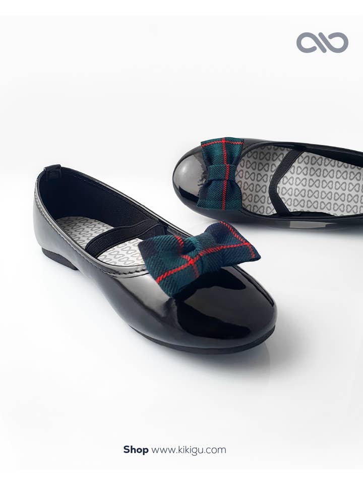 KIKI & GU - Wholesale Shoe Accessories - Kids & Baby - Checkered Bow with Applique for Shoe Decoration2