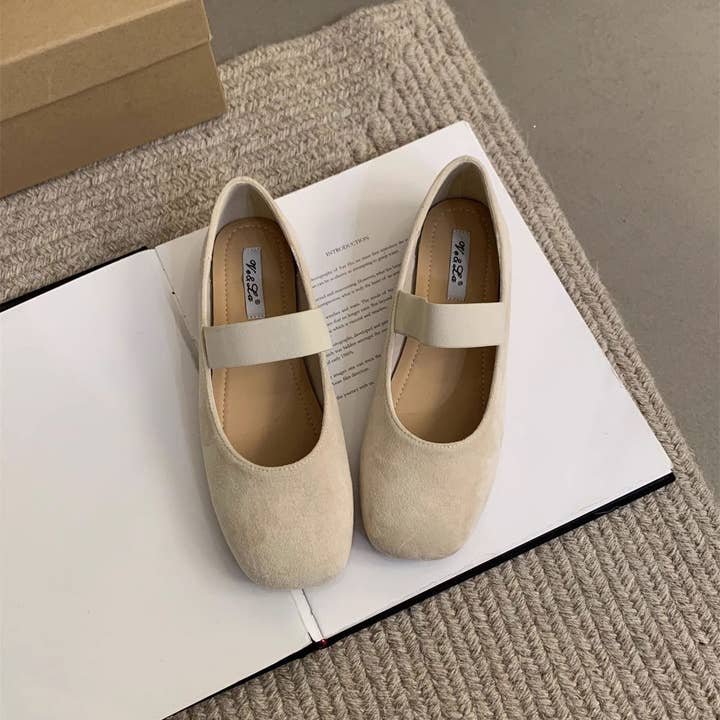 ACCITY - Wholesale Flats - Women's - Suede Ballet Flats Mary Janes for Women_CWSHF00822