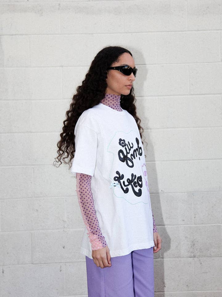 Giu Giu x KkCo Grand Opening Tee in White for wholesale on Faire2