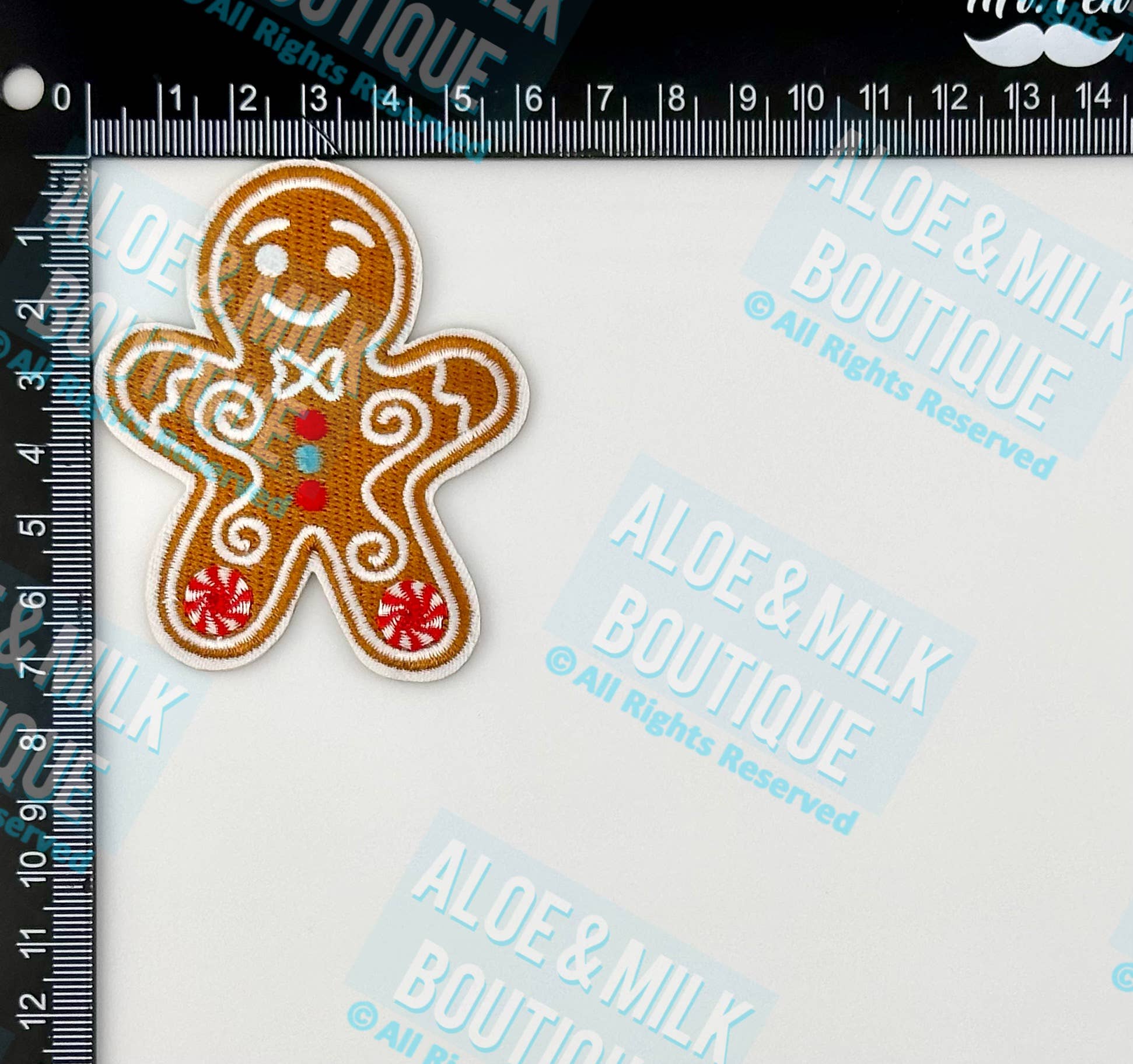 Aloe and Milk Boutique - Wholesale Patch - Gingerbread Man Patch, christmas, iron on patches1