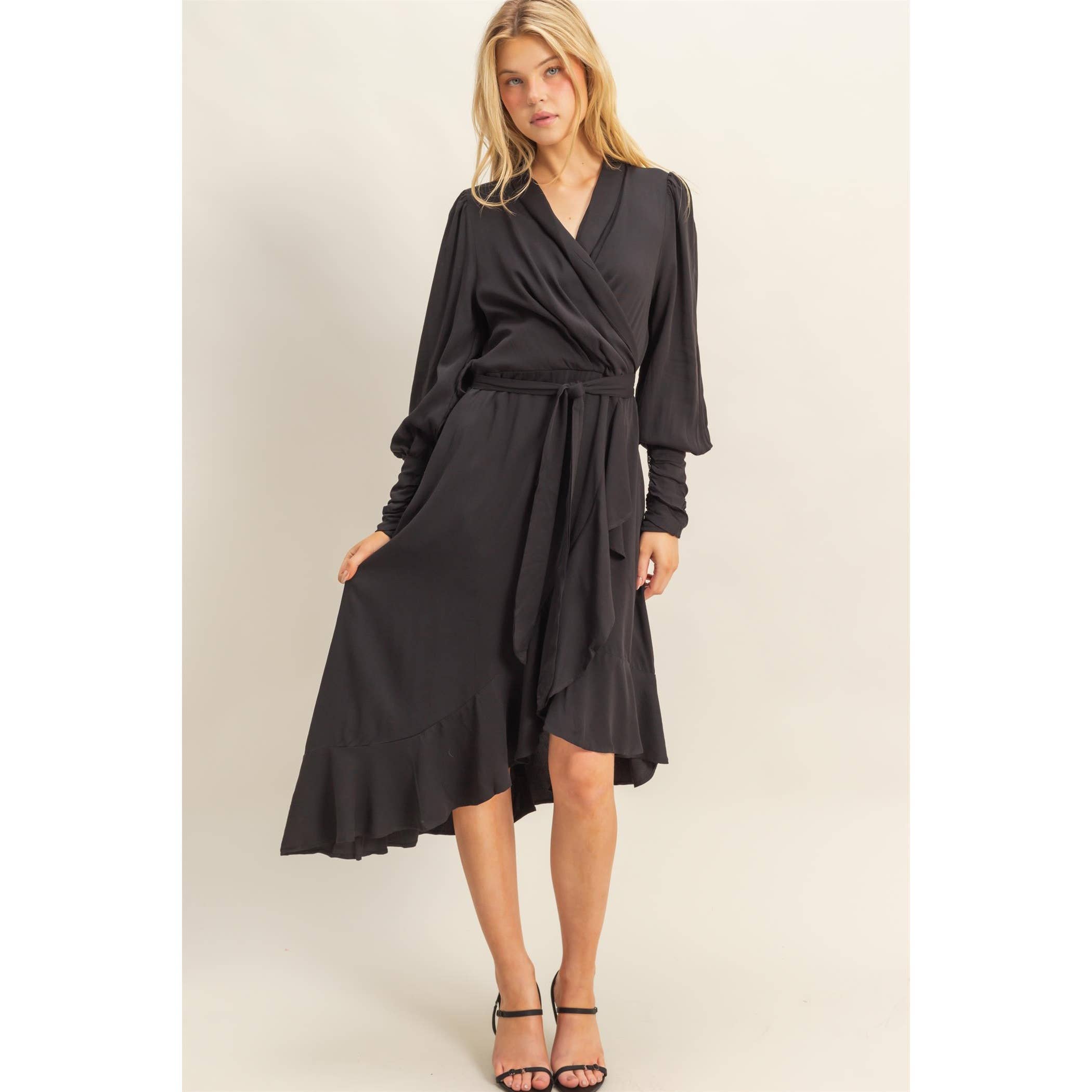 HYFVE - Venta al por mayor Vestido - Mujer - Vestido midi cruzado asimétrico7