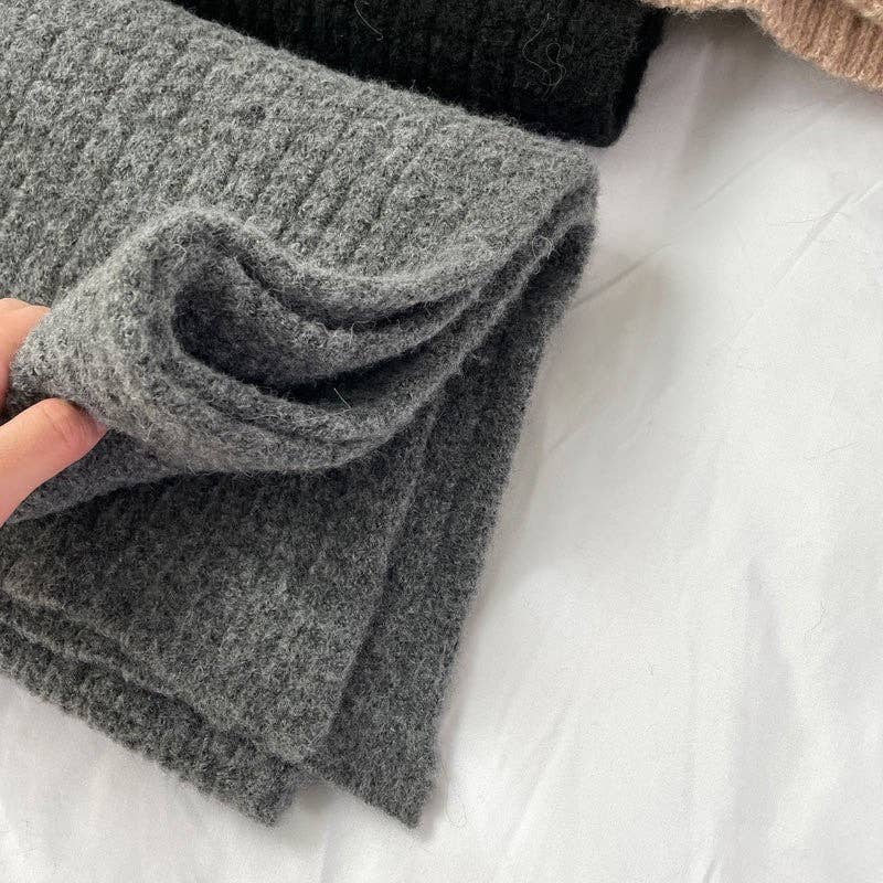 MoodGold - Wholesale Scarf - Women's - Solid Color Wool Blend Knit Scarf1