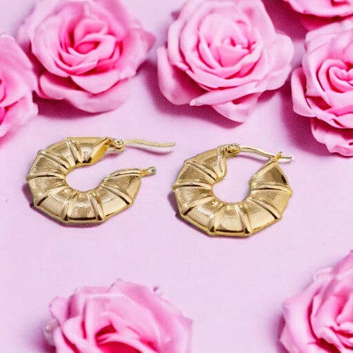 TOURMALYN - Wholesale Hoop Earrings - "ASTERIA" earrings in gold stainless steel4