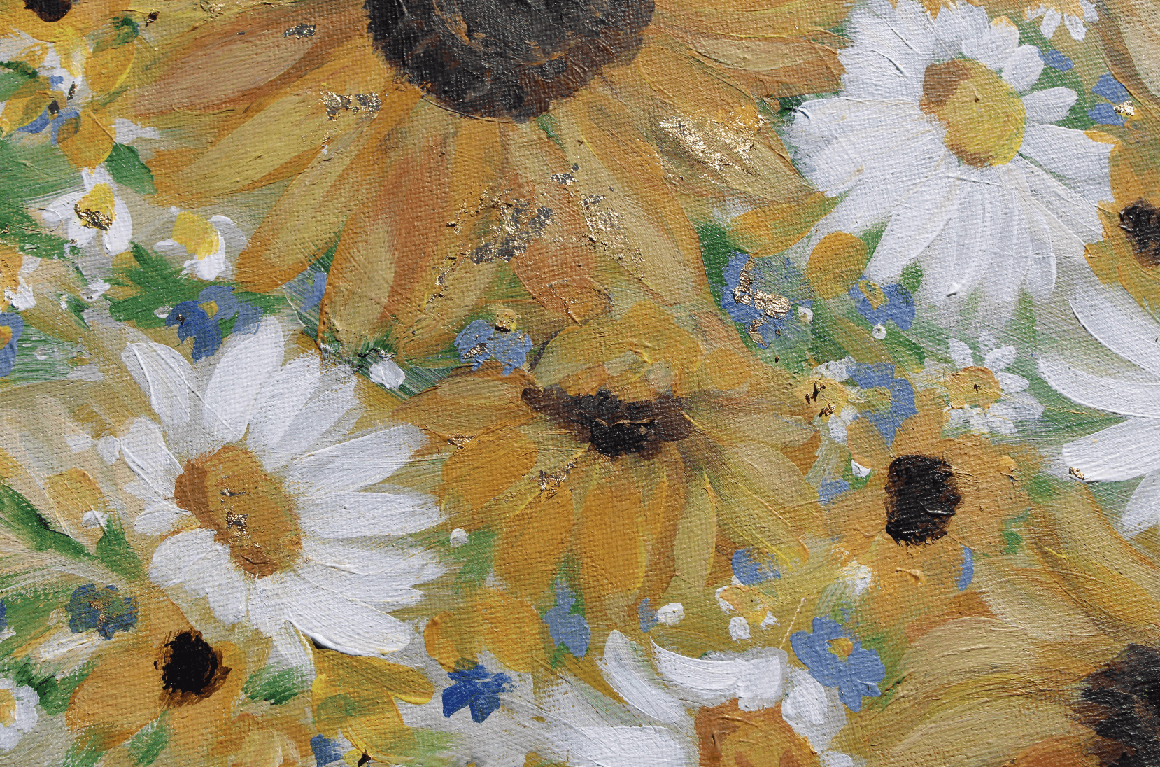 glad you're here co - Wholesale Painting/Drawing - Sunflower and Daisies Abstract Original Painting Acrylic10