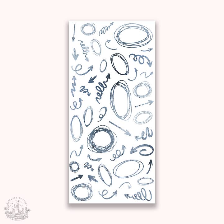 Esenciales para llevar un diario - Pegatinas Scribbles (EJ120) para venta al por mayor de Hello Petite Paper