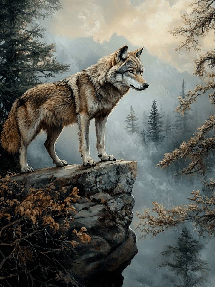 Wolf Overlook - Wildlife Wall Art Prints – 8″x10″ Artwork for 11″x14″ Frame for wholesale by Mowbi