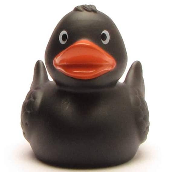 Duckshop - Vente Jouet pour le bain – bébé - Canard en caoutchouc Merle (noir) - canard en caoutchouc2