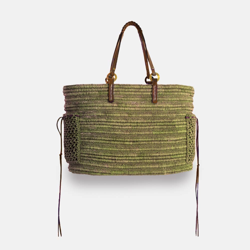 SANS-ARCIDET PARIS – Saco de praia por atacado – Boris SS23 - Saco de ráfia com alça entrançada4