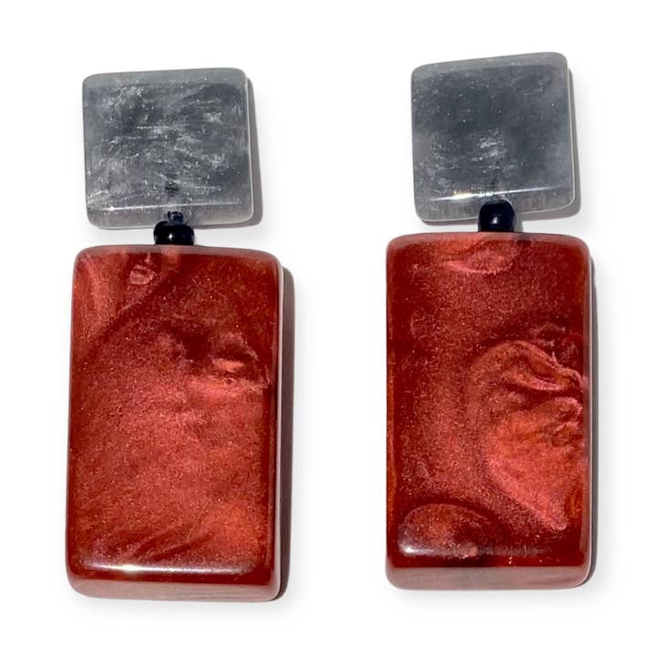 Atelier 1701 - Wholesale Dangle Earrings - EGR20 SILM REDM0