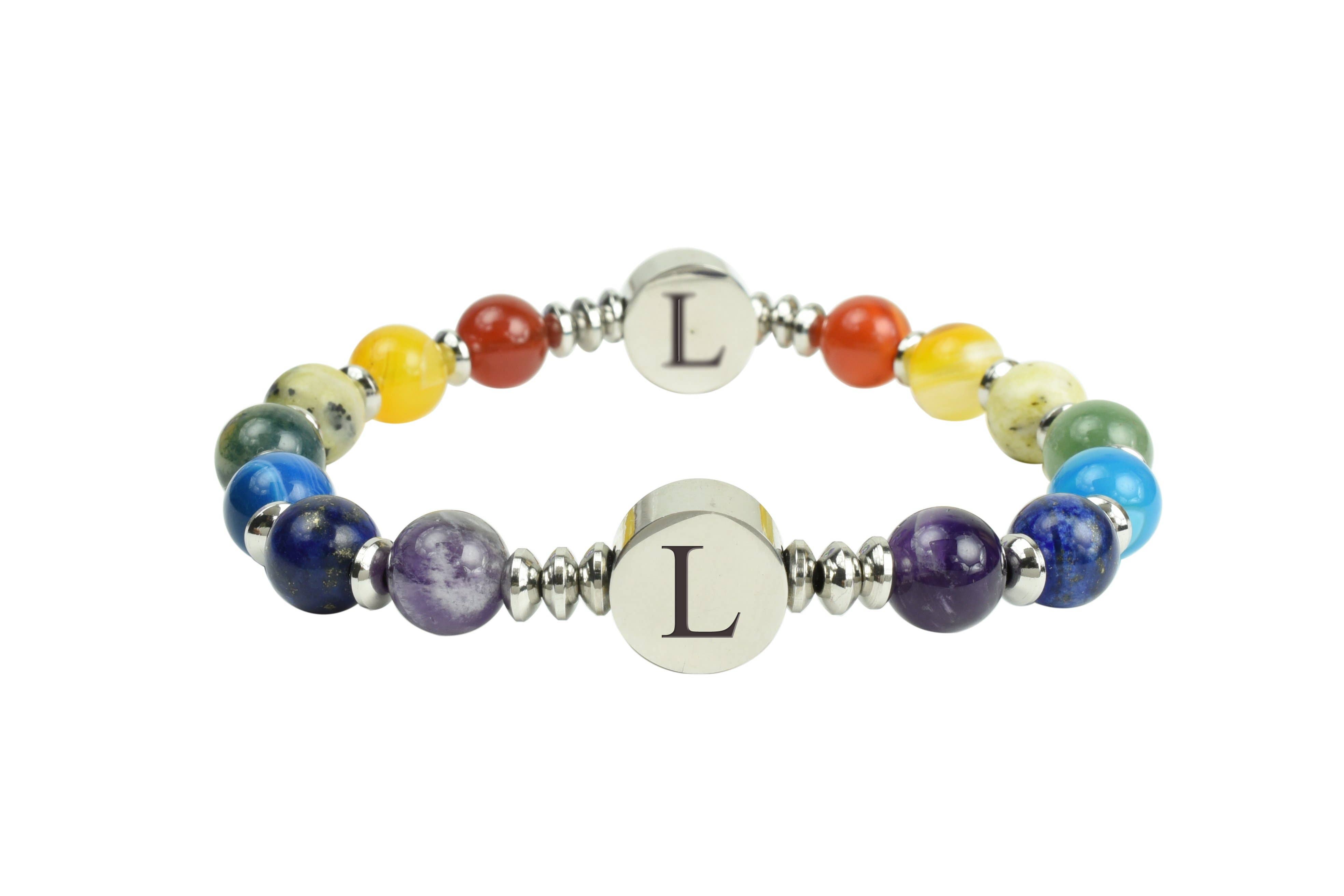 Pink Box – wholesale Beaded bracelet – Genuine Chakra Initial Bracelet by Pink Box37