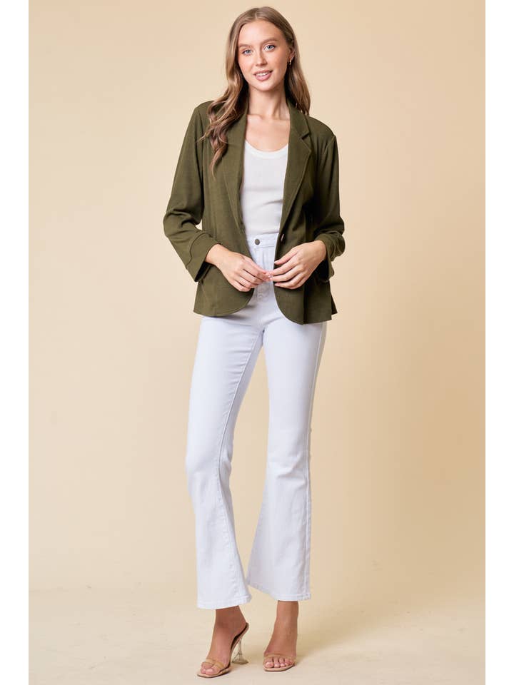 Doe and Rae - Wholesale Blazer - Women's - Placket Sleeve Knit Blazer - 10325J3