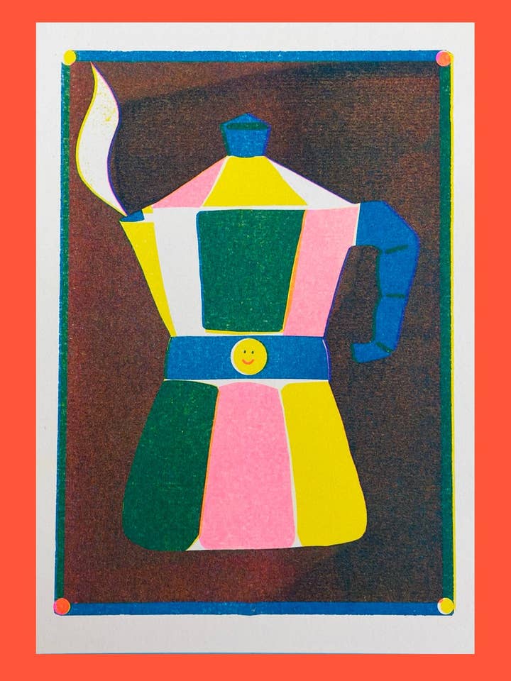 Coffee Pot Print for wholesale by naomi wilkinson illustration