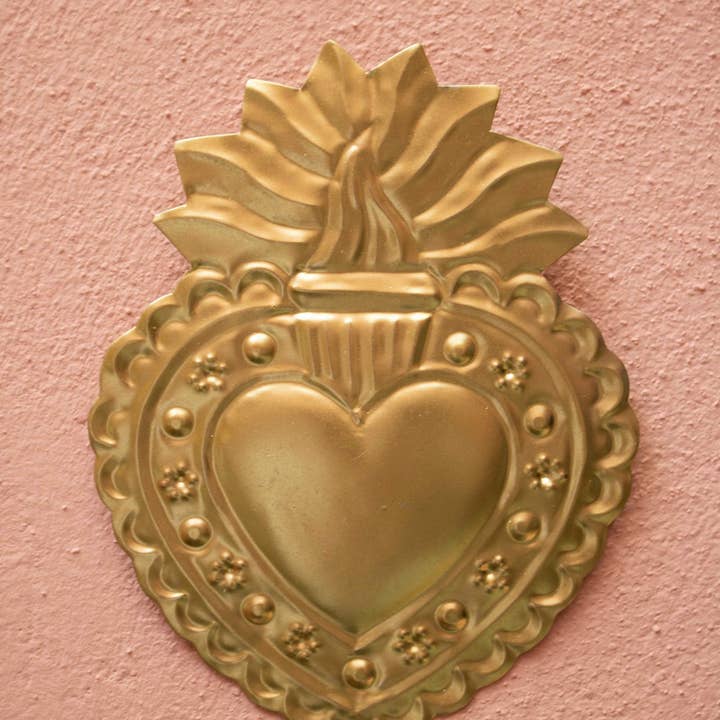 P.I. Project France - Wholesale Wall Accent - Golden Mexican Sacred Hearts - Ex-voto milagros4