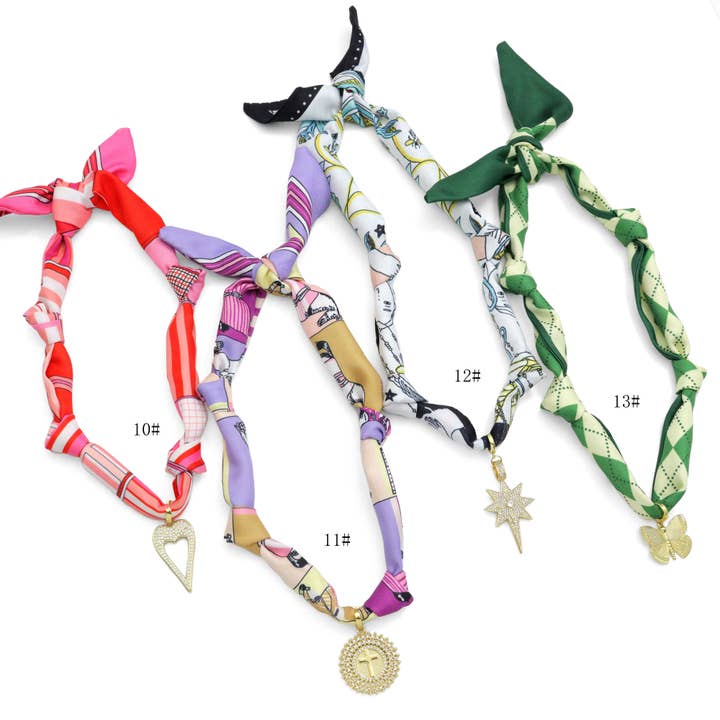 BestBeads&Beyond - Wholesale Scarf - Women's - Convertible Scarf Necklace, Adjustable Silk Scarf Statement Necklace, sku#EF806-2