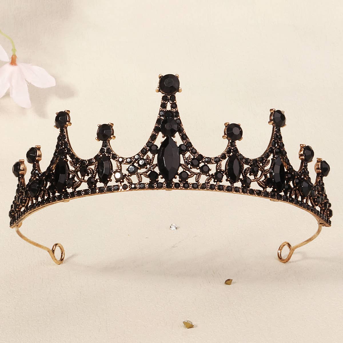 Tourtiwi - Wholesale Tiara - Women's - Obsidian Tiara Rhinestone Alloy Headdress Black Crown7