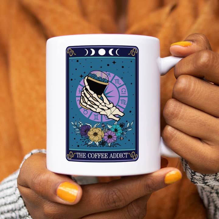 Loftipop - Wholesale Coffee Mug - The Coffee Addict Tarot Card Mug, Witchy Mystic Occult Gifts