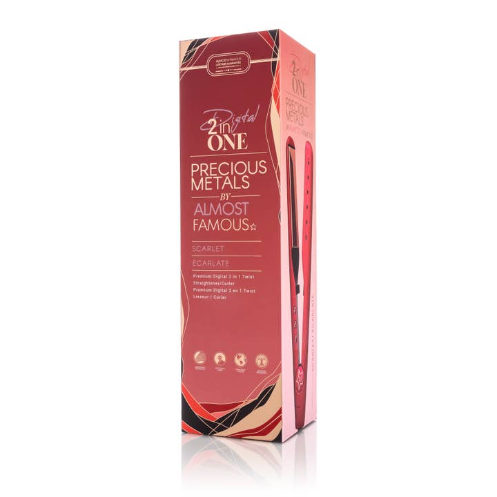 Almost Famous – wholesale Plattång – Digital 2inOne Twist platt järn - Rose Gold Titan plattor