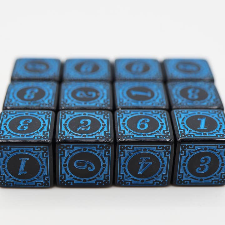 Foam Brain Games - Wholesale Dice - 12 piece D6s - Magic Burst Blue