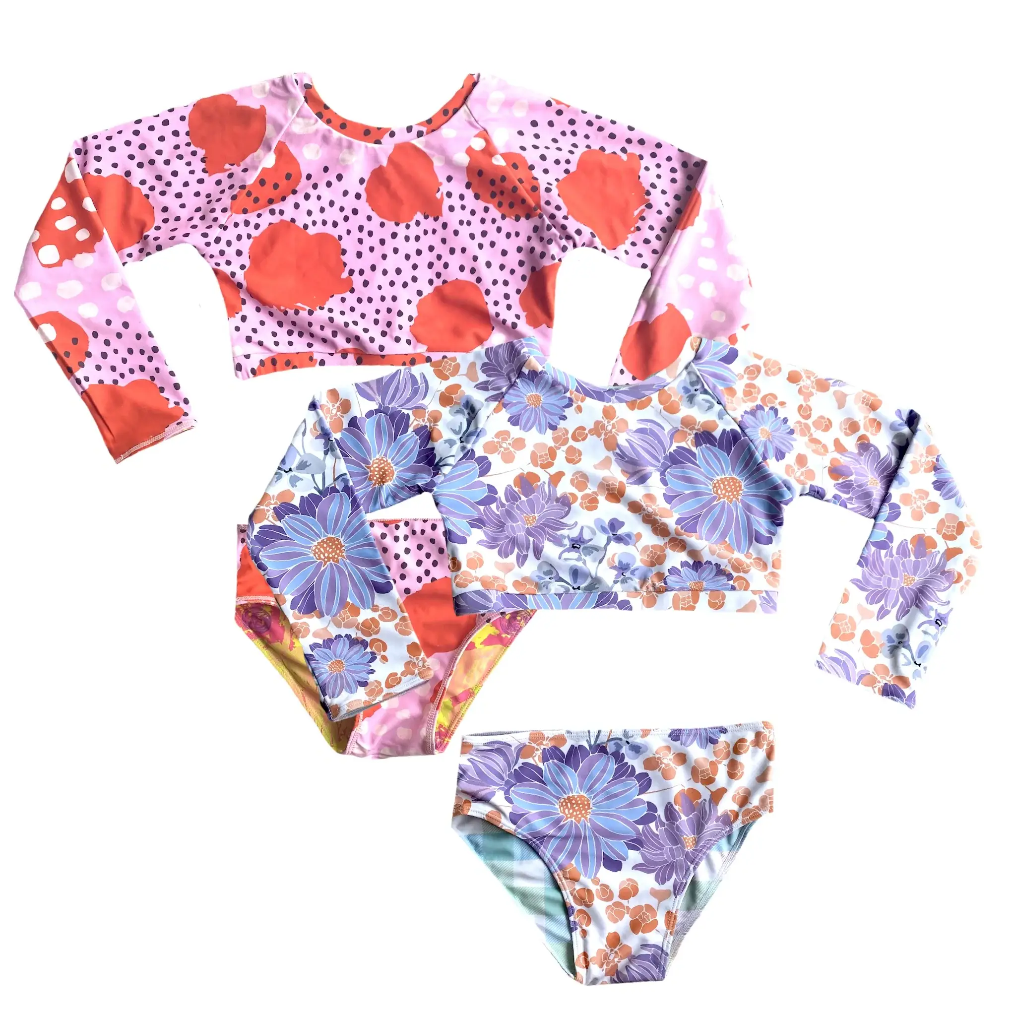 Quincy - Wholesale Two Piece Swimsuit - Kids - Peri Zimi Reversible LS Bikini0