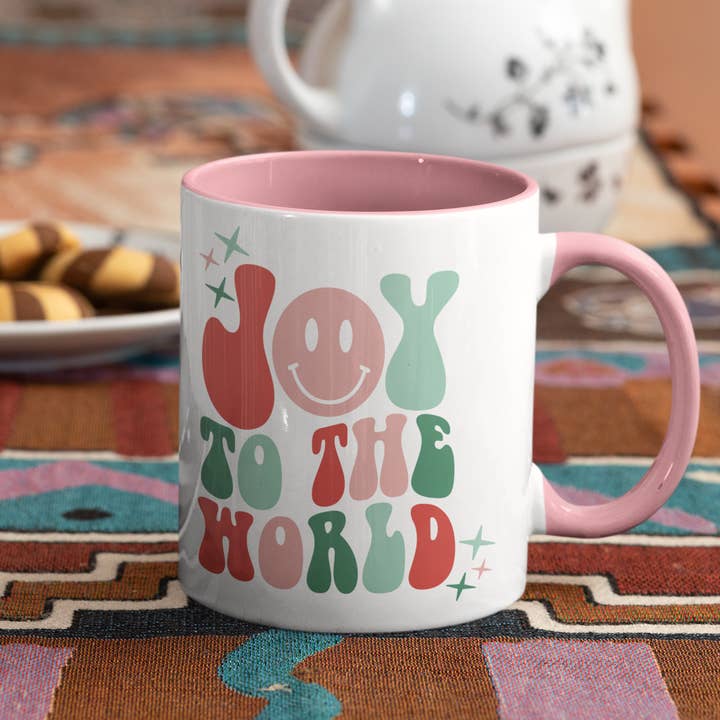 With Love Louise - Wholesale Coffee Mug - Joy To The World Retro 70s style mug