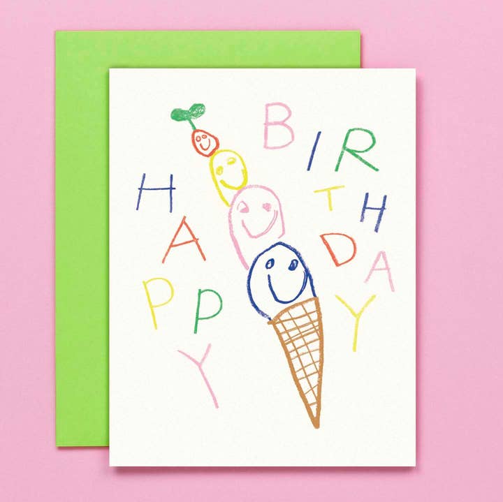 Lil Darlin', Cards by Kids, Ice Cream Birthday Card for wholesale by My Darlin'