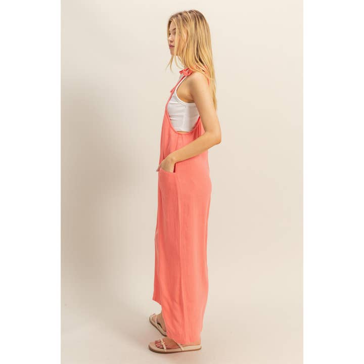 HYFVE - Wholesale Jumpsuit - Women's - HF25C822-Self-Tie Shoulder Straps Jumpsuit