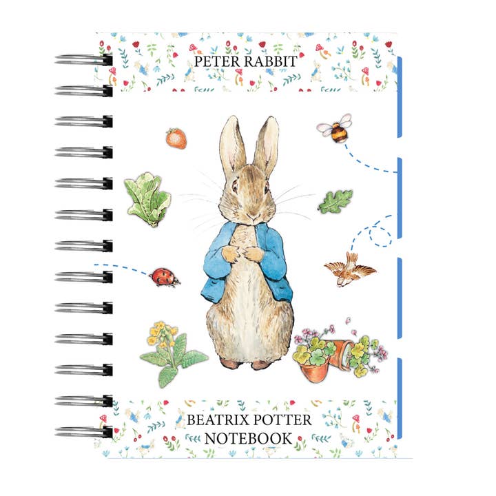 Cuaderno con alambre A5 de Peter Rabbit con separadores para venta al por mayor de Robert Frederick Ltd