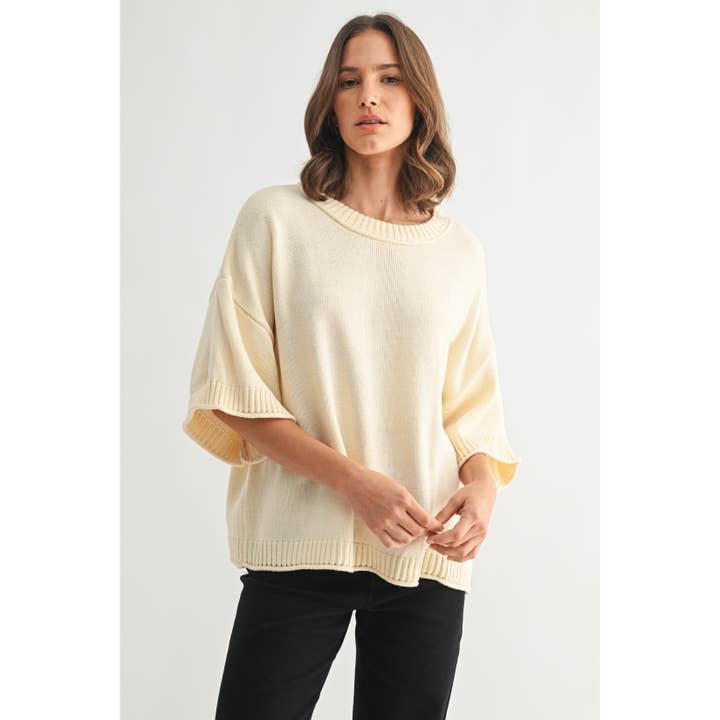 FUN2FUN - Wholesale Knit Sweater - Women's - BOXY CROP SWEATER