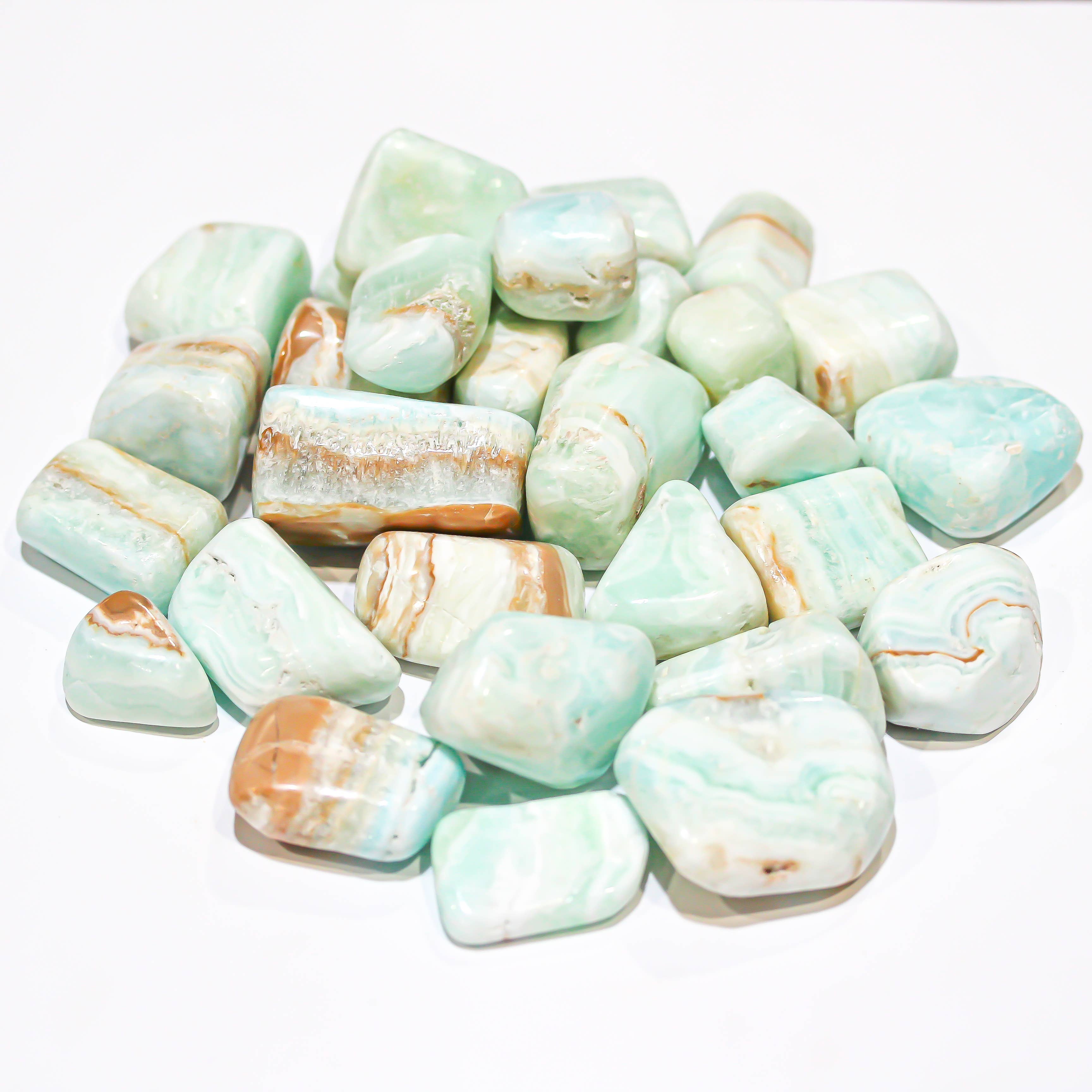 Quasar Gems USA - Wholesale Spiritual Stone/Crystal - Caribbean Calcite Tumbled 1KG3