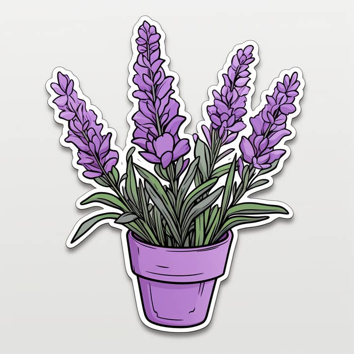 Lavender Plant Vinyl Waterproof Sticker for wholesale by Elizarae Co.