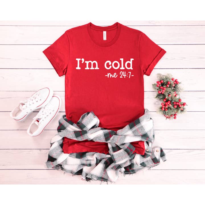 I'm Cold T-Shirt aus Segeltuch, rund um die Uhr für den Großhandel von Hillside Apparell