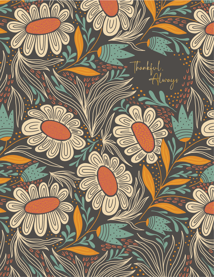 Amicreative - Wholesale Thank You Card - Thankful Always - Floral Thank You Card1