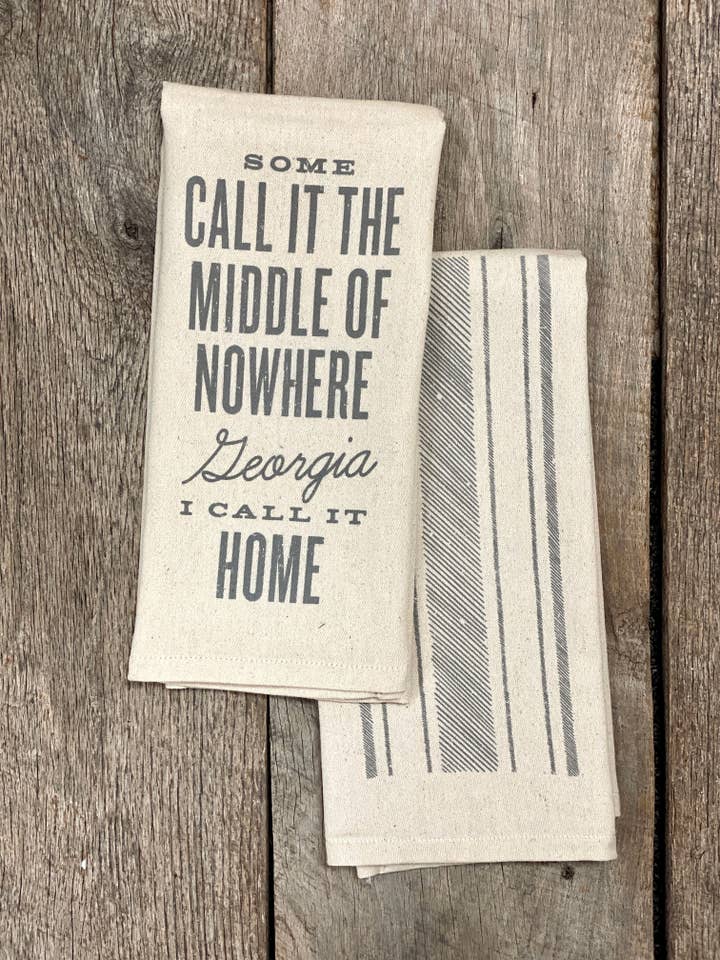 Middle of Nowhere - Georgia - Kitchen Towel for wholesale by SOUTHERN FRIED DESIGN BARN