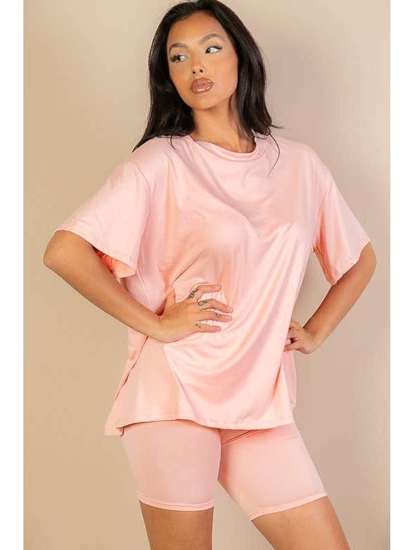 Vanilla Monkey - Vendita all'ingrosso Completo loungewear - Donna - Set Maglia Larga Oversize e Pantaloncini da Bici4