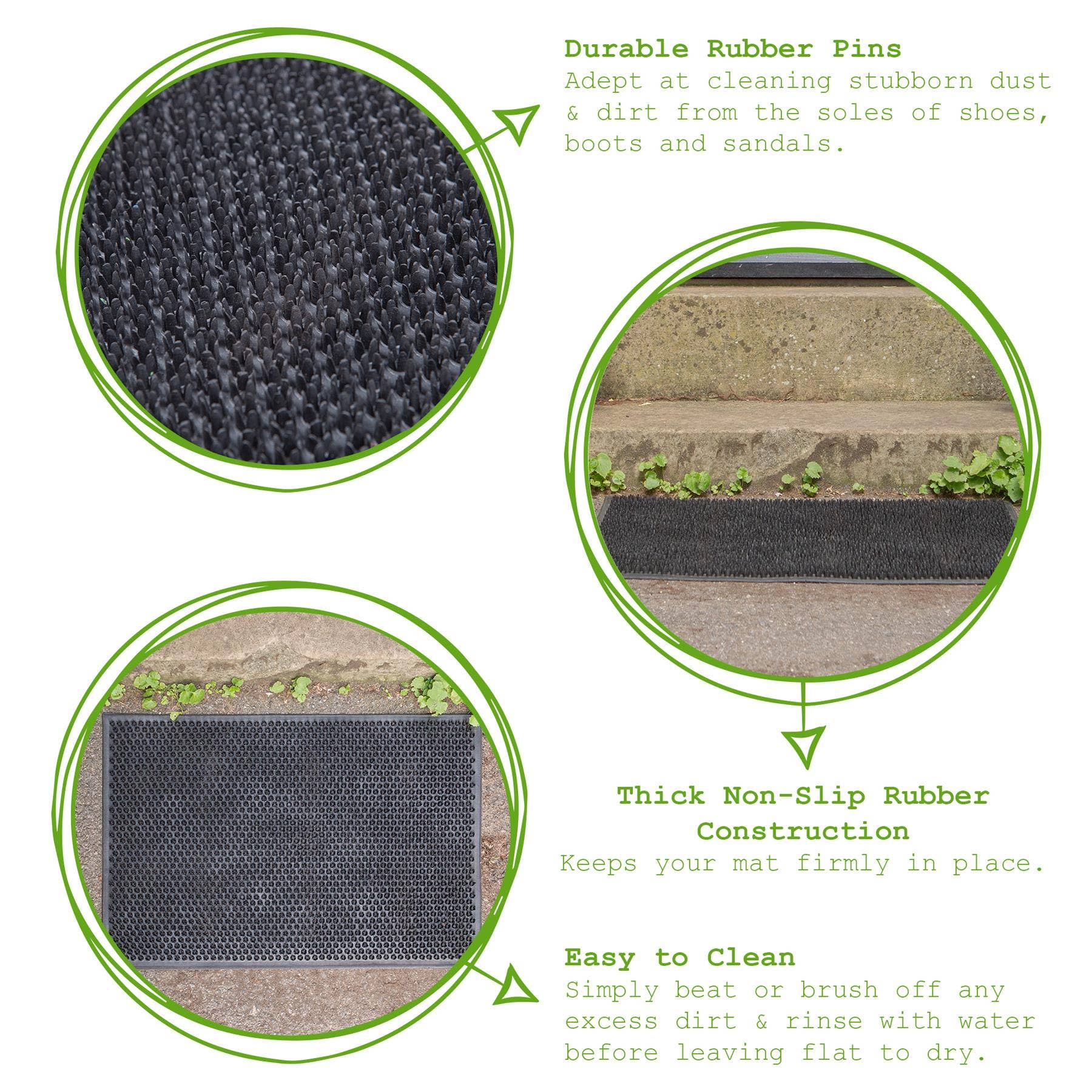 Rinkit Ltd – wholesale Door mat – 60cm x 40cm Classic Heavy Duty Rubber Door Mat - By Nicola Spring5