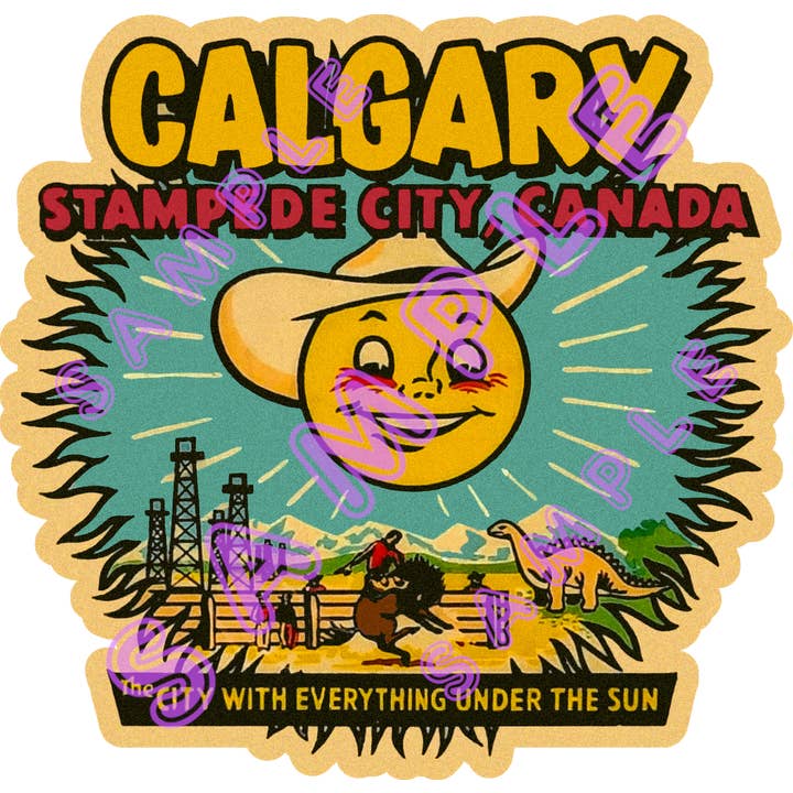 Autocollant vinyle style vintage CALGARY STAMPEDE CITY AB CG13 pour la vente par Hilda74 Retro Designs