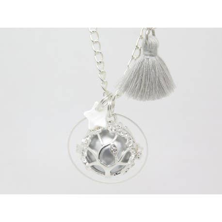 GRAVIDEZ BOLA PRATA PLACA DA VIDA ANEL SATURN POMPOM F by Bm Créations por atacado de F de Bm créations