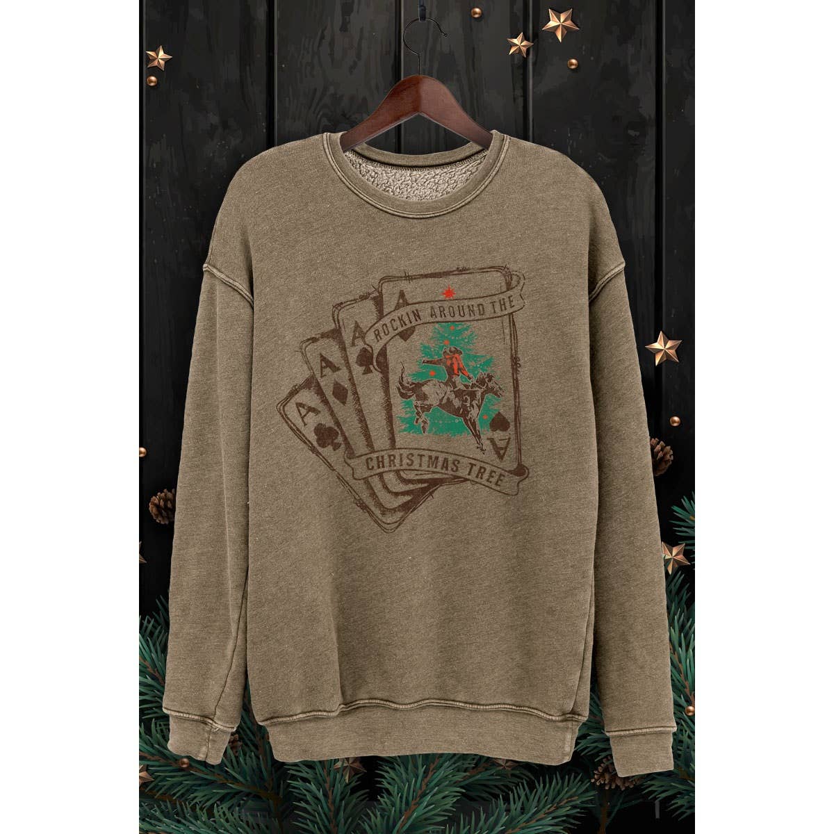 HRTandLUV - Wholesale Sweatshirt - Women's - ROCKIN AROUND THE CHRISTMAS TREE MINERAL SWEATSHIRTS8