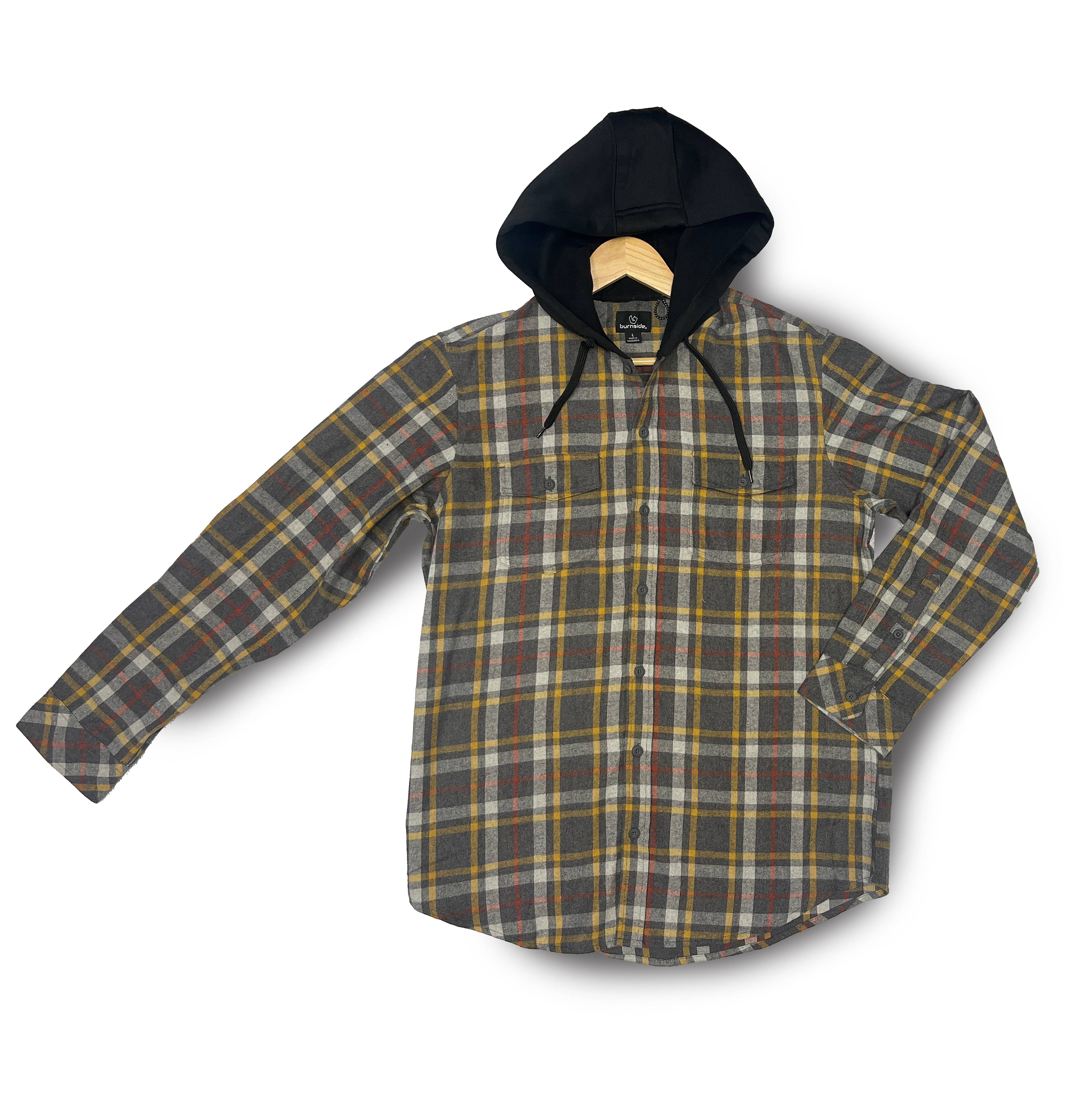 Grand Sierra - Wholesale Shirt - Men's - Men's Plaid Flannel L/S Hoodie3