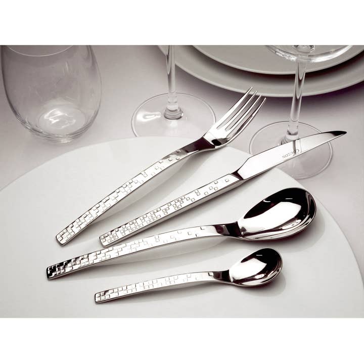 Hammered stainless steel PIX'ELLE 3D Table Cutlery - Couzon for wholesale on Faire3