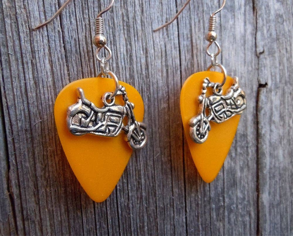 Simply Raevyn - Wholesale Dangle Earrings - Motorcycle Charm Guitar Pick Earrings19