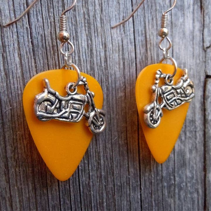 Simply Raevyn - Wholesale Dangle Earrings - Motorcycle Charm Guitar Pick Earrings19
