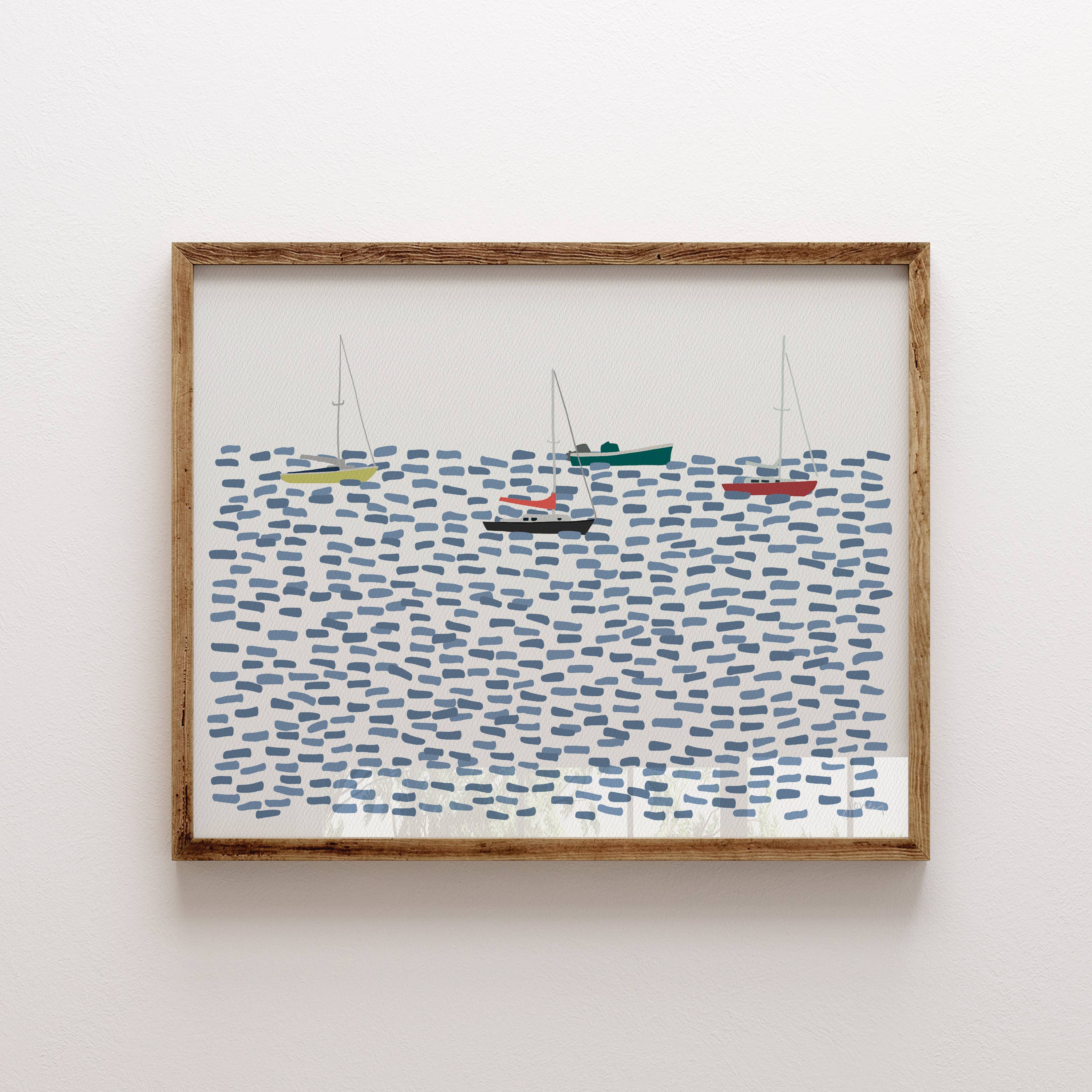 Jorey Hurley - Wholesale Art Print - Moored Sail Boats Art Print. Signed. Unframed. 2508033