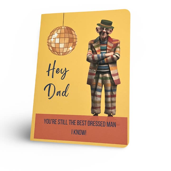 PM Hey Dad "Best Dressed Dad" Greeting Card for wholesale by Periphery Mill